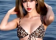 TsLilac Bikini Tease By The Beach