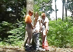 Forest gay threesome