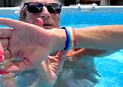 Just a lil naked frolicking in the pool