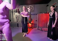 Triple Femdom Session for a Male Slave - Flogger, CBT & Tickling