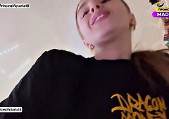 Close-Up Lesbian Dildo Stretch