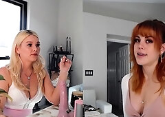 Redhead and blonde lesbian 69 until orgasm