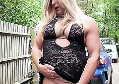 Sexy Crossdresser kellycd2022 in my sexy black lace dress and sexy high heel boots