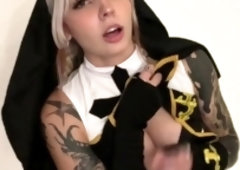 Blonde Teen In A Santa Hat Masturbates With A Candy Cane