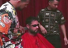 Preview - Two Latino Barbers Perform the Complete Service at the Barber Shop with Double