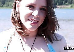 FEMOUT XXX Solo Shemale Masturbates on Satin Sheets