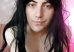 Gothic Model Pretty Feminine Boy With Sexy Scarf