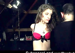 Cute girl gets naked to enjoy extreme BDSM and bondage
