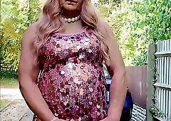 Sexy Crossdresser kellycd2022 in my pink sequin little dress and shiny pink panties