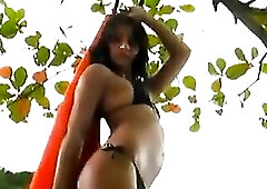 This outdoor scene becomes an brawny event, with our horny little brunette hair Latin babe hanging from a tree branch to steady herself as this babe&#