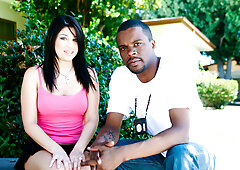 Britney Stevens shocks a black man when she can take his cock
