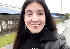 Cum on My Face! I Wanna Walking Like this on Street! Oral-job in Car and Public Cumwalk