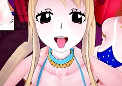 Futanari Nami and Futanari Lucy Hunk Taker POV