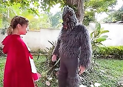 Little Red Riding Hood was lost in the woods and was made to suck shlong by the large bad wolf.