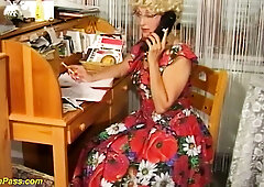 Extraordinary concupiscent german stepmom with glasses needs unfathomable fingered her hairless moist pussy