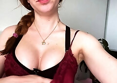 Great Big Boobs On Masturbating Redhead