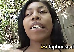 Brunette Teens Dark Nipples Gleam as White Cock Pounds Her