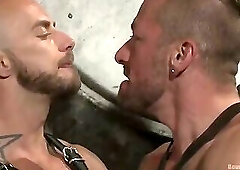 Cock Hungry Leather Studs Play in a Dark Basement