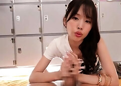 Japanese teen handjob in bus full of people