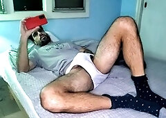 Daddy feet, big dick in boxers, studly