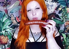 Violet lovely amateur redhead woman toying