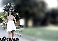 Risky Exhibitionist mother I'd like to fuck Walks Fully Undressed Throughout Crowded France Streets Extraordinary Public Exposure MissCreamy