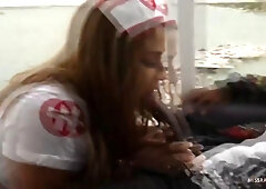 Interracial Milf Nurse Blowjob