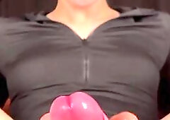 Footjob by a shy beauty