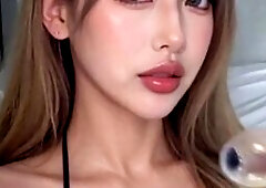 TsLilac Oil Massage On Her Cleavage