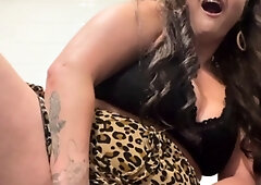 Chubby Brunette Big Boobs Dildo Masturbation