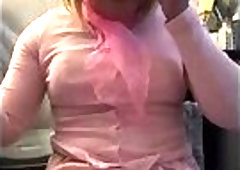 Smoking upskirt crossdresser Holly