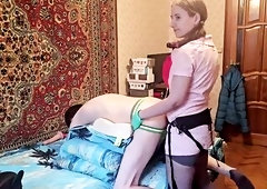 Sasha Earth was late home from work and his wife drilled him hard in the booty with a ding-dong