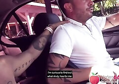 Behind the supermarket: Sexy blond (32 years old) gets banged
