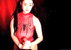 Spider-hotty takes down the Shadow and attempts to drain him of his vigour to control her cunt. As this babe strokes his love shaft, this guy sends ou