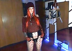 Big Ass Redhead Goth T Girl Solo Fun