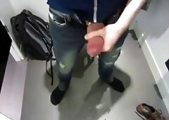 Big Cock Handjob in Dressing Room - Jerking Solo