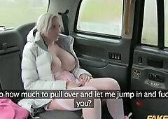 Fake Taxi - Biggest bazookas golden-haired hottie gets screwed hard and overspread with my cum