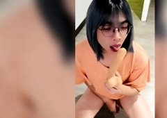 T-girl Ting Xuan Oral sex with Sextoy