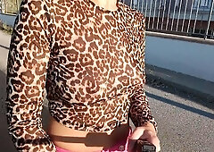 HottPussyTits Flashes Tits in Public While Fingering Pussy