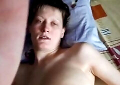 Amateur Russian Couple and Her Big Saggy Tits