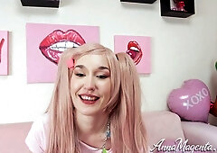 Blonde teen girlfriend gives a pov blowjob in a hotel