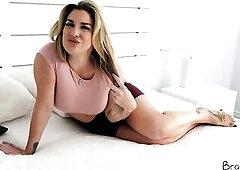 Kayla Paige Devours Stepson's Large Dick Then Rides Him For Creampi