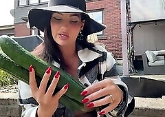 Desperate Housewife Triple Penetrates with 3 12in Cucumbers