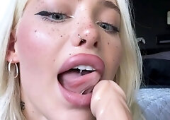 Alexandra Marianna Sloppy Dildo BJ On Camera Onlyfans Video