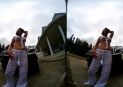 Busty blonde outdoor masturbation fun times
